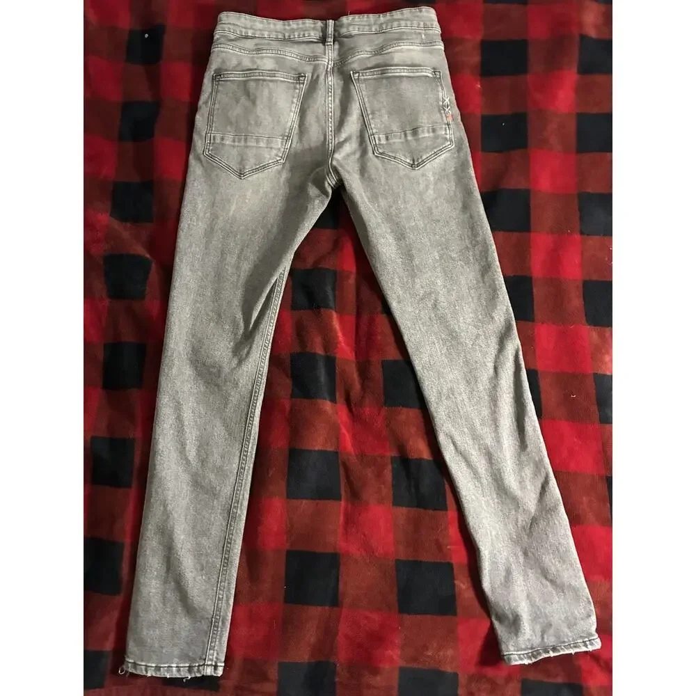 Scotch & Soda Men's Gray Slim Fit Jeans Light Wash Denim Button designer 32x32